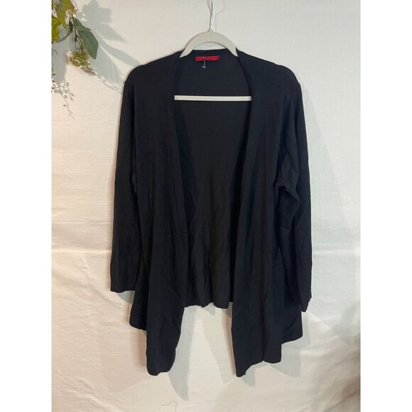 Red Woman's Black Open Front Cardigan 1X - Picture 5 of 11